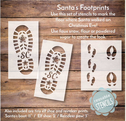 Santa Footprint Bundle Svg, Santa Boot Svg, Christmas Svg