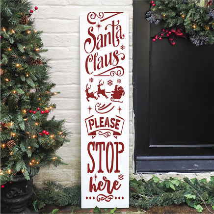 WallCutz Stencil Santa Claus Please Stop / Christmas Porch Leaner stencil