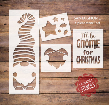 WallCutz Stencil Santa Gnome - Christmas porch stencil