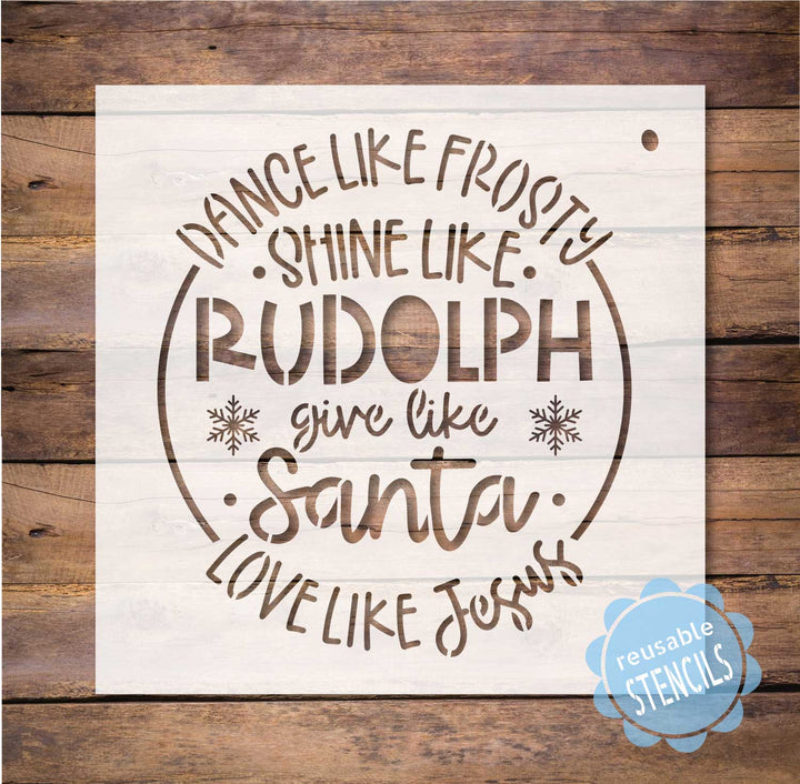 WallCutz  Shine Like Rudolph / Reusable Stencil Stencil