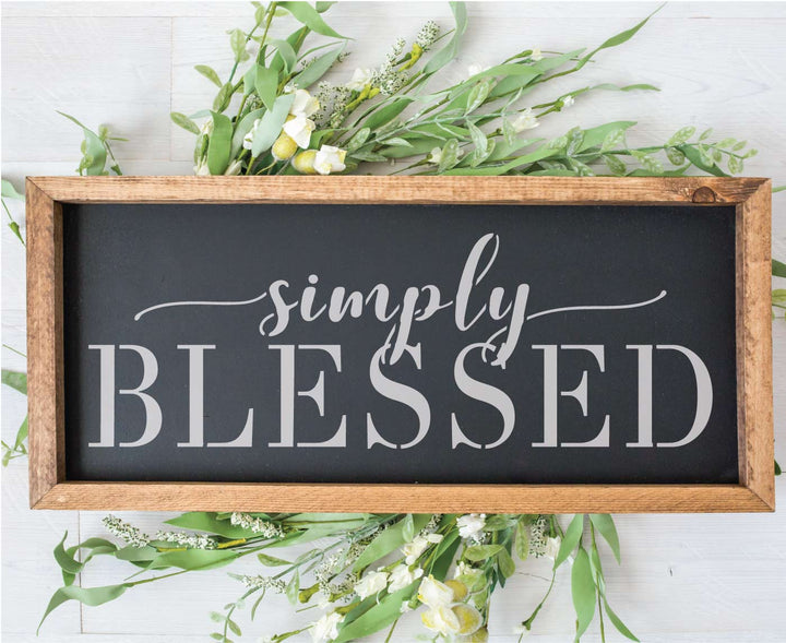 WallCutz  Simply Blessed Stencil Stencil