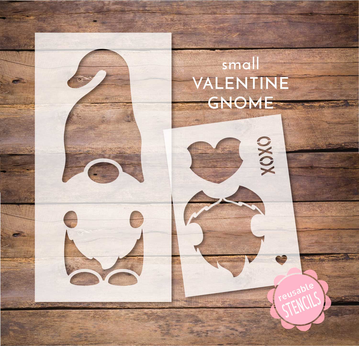 Wholesale FINGERINSPIRE Valentine Gnome Stencil 30x30cm Plastic