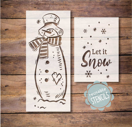 WallCutz Stencil Snowman Sketch / Let it Snow Porch Stencil wallcutz