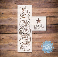 WallCutz Stencil Snowman Stack / Believe Stencil wallcutz
