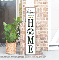 WallCutz Stencil Soccer porch stencil - Welcome to our home