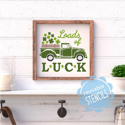 WallCutz Stencil St. Patricks Day Truck stencil - Loads of Luck