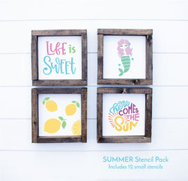 WallCutz Stencil SUMMER bundle SUMMER Sample Pack - 12 pc stencil bundle