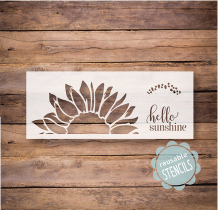 WallCutz Stencil Sunflower Sunshine - door mat stencil