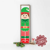 WallCutz Stencil Tall Elf Porch Leaner Christmas stencil wallcutz