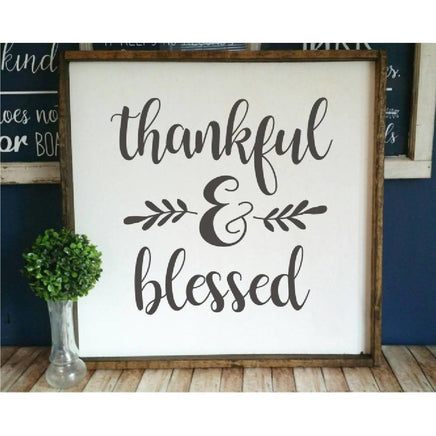 WallCutz Stencil Thankful & Blessed Stencil
