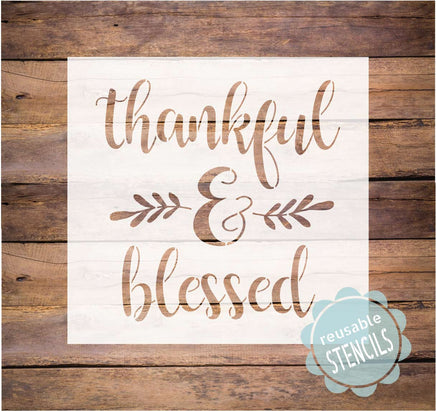WallCutz Stencil Thankful & Blessed Stencil