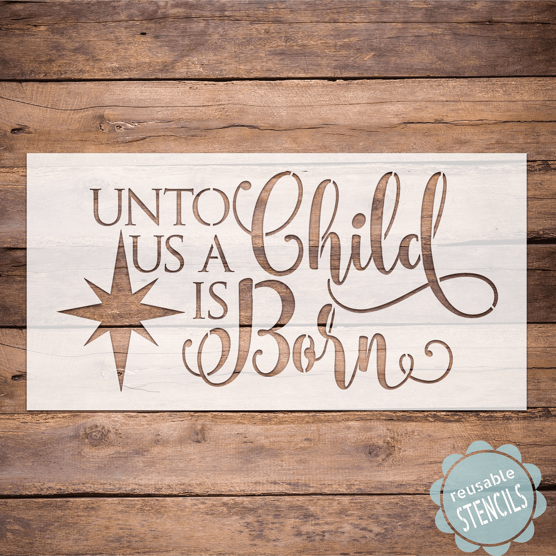 WallCutz  Unto Us A Child is Born Stencil Stencil