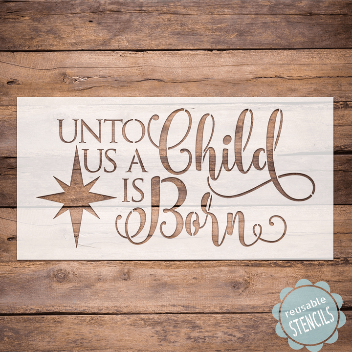 WallCutz  Unto Us A Child is Born Stencil Stencil