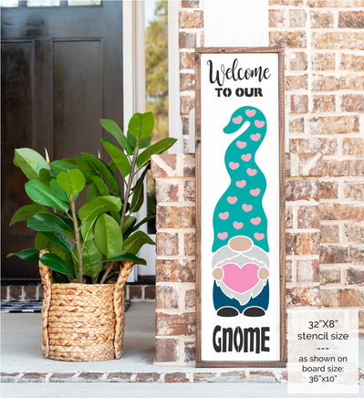 WallCutz Stencil Valentine Gnome - Porch stencil