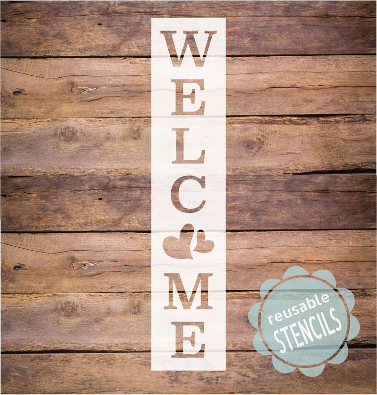 WallCutz  Valentine Welcome - porch stencil Stencil