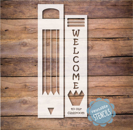 WallCutz Stencil Welcome Pencil / Back to School Leaner Stencil