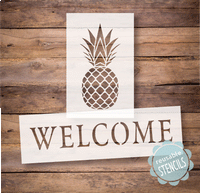 WallCutz Stencil Welcome Pineapple - door mat stencil