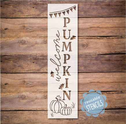 WallCutz Stencil Welcome Pumpkin / Fall Porch Stencil