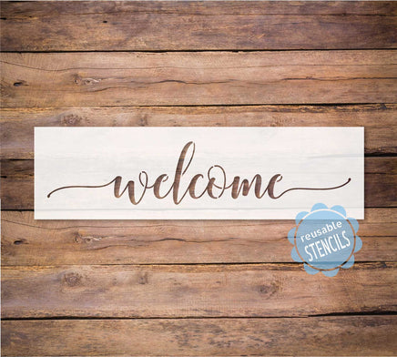 WallCutz Stencil Welcome Stencil - Calligraphy style
