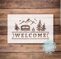 WallCutz Stencil Welcome to our Camper - door mat stencil