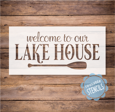 WallCutz Stencil Welcome to the Lake House -Nautical Beach Stencil