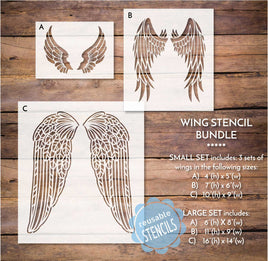 WallCutz Stencil Wing Stencil bundle - Set of 3 wings